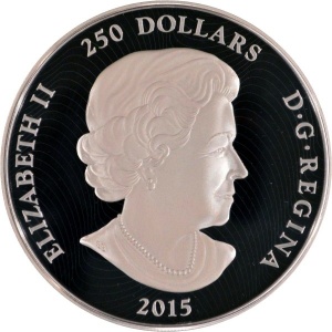 Аверс монеты Канада, 250 долларов, 2015, Кленовый лист навсегда