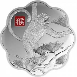 Реверс монеты Канада, 250 долларов, 2016, Китайский гороскоп - год обезьяны