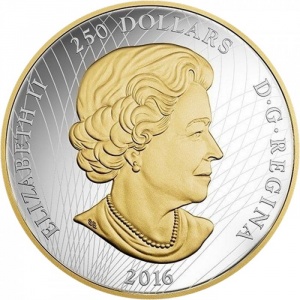 Аверс монеты Канада, 250 долларов, 2016, Кленовый лист навсегда