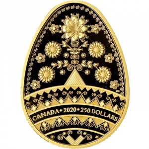 Реверс монеты Канада, 250 долларов, 2020, Традиционная украинская писанка