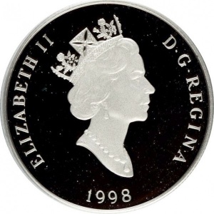 Аверс монеты Канада, 300 долларов, 1998, Серый волк