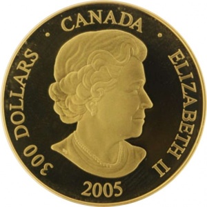 Аверс монеты Канада, 300 долларов, 2005, Канадские тотемные столбы