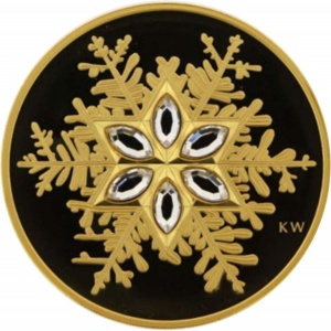 Реверс монеты Канада, 300 долларов, 2006, Снежные кристаллы