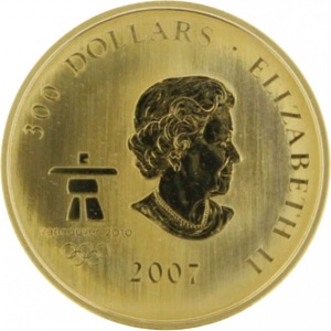 Аверс монеты Канада, 300 долларов, 2007, XXI зимние Олимпийские Игры, Ванкувер 2010 - Олимпийское движение