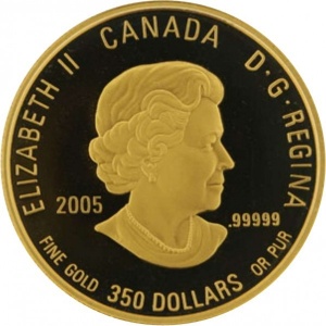 Аверс монеты Канада, 350 долларов, 2005, Лилия филадельфийская