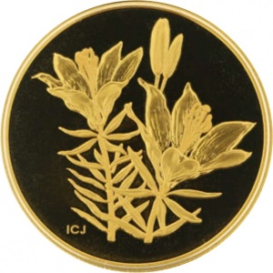 Реверс монеты Канада, 350 долларов, 2005, Лилия филадельфийская