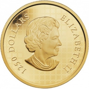 Аверс монеты Канада, 1250 долларов, 2014, Воющий волк