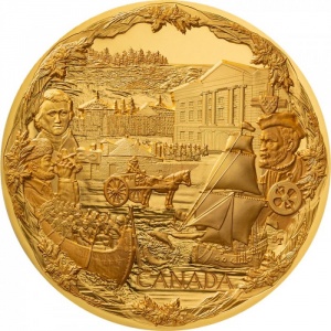 Реверс монеты Канада, 2500 долларов, 2008, XXI зимние Олимпийские Игры, Ванкувер 2010 - На пути к Конфедерации