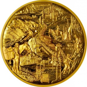 Реверс монеты Канада, 2500 долларов, 2010, 125 лет Национальному парку Банф