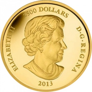 Аверс монеты Канада, 2500 долларов, 2013, Китайский гороскоп - Год змеи