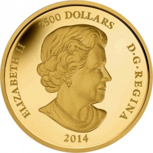 Аверс монеты Канада, 2500 долларов, 2014, Китайский гороскоп - год лошади