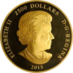 Аверс монеты Канада, 2500 долларов, 2015, Актерский состав ансамбля