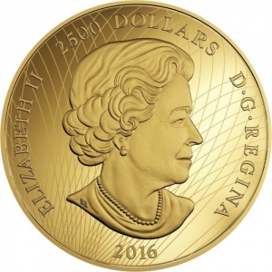 Аверс монеты Канада, 2500 долларов, 2016, Кленовый лист навсегда