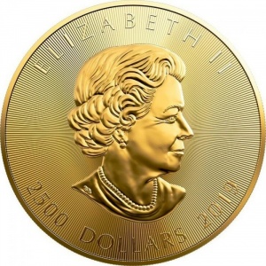 Аверс монеты Канада, 2500 долларов, 2019, 40 лет кленовому листу