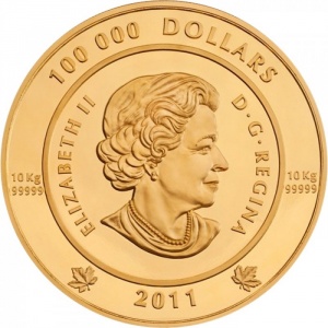 Аверс монеты Канада, 100.000 долларов, 2011, Дух Хайда-Гуайи