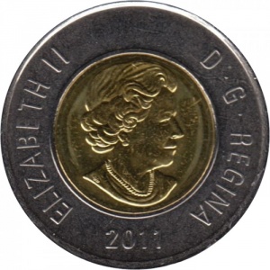 Аверс монеты Канада, 2 доллара, 2011, 2 доллара