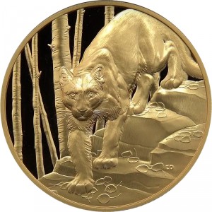 Реверс монеты Канада, 200 долларов, 2024, Великие охотники - Пума