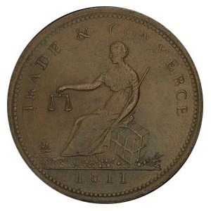Реверс монеты Канада, ½ пенни, 1811, Веллингтон. Trade & Commerce