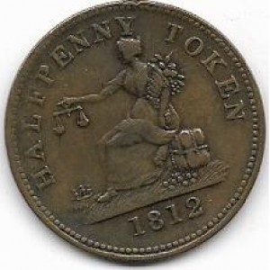 Реверс монеты Канада, ½ пенни, 1812, Tiffin Token