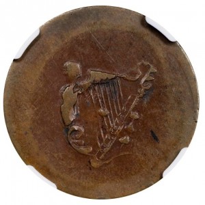 Реверс монеты Канада, ½ пенни, 1820, Бюст влево и арфа /8 струн/
