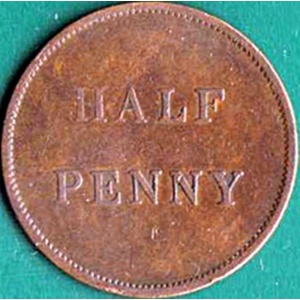 Реверс монеты Канада, ½ пенни, 1830-1841, Жетон Джеймса Дункана