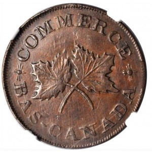Аверс монеты Канада, 1 су, 1837, Дж.Рой Монреаль