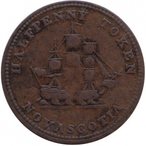 Реверс монеты Канада, ½ пенни, 1815, Старр и Шеннон Галифакс