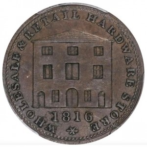 Аверс монеты Канада, ½ пенни, 1816, У. А. и С. Блэк