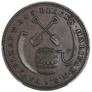 Реверс монеты Канада, ½ пенни, 1816, У. А. и С. Блэк