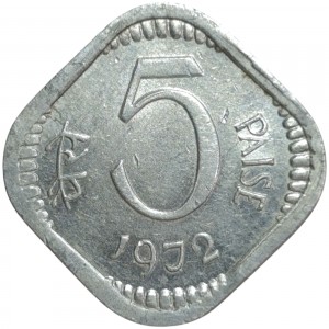 Реверс монеты Индия, 5 пайс, 1972