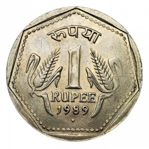 Реверс монеты Индия, 1 рупия, 1982-1990