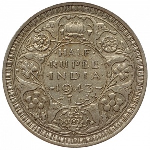 Реверс монеты Индия, ½ рупии, 1942-1945