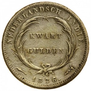 Реверс монеты Индия, ¼ гульдена, 1826-1840