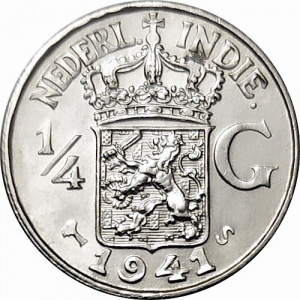 Аверс монеты Индия, ¼ гульдена, 1937-1945