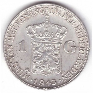 Реверс монеты Индия, 1 гульден, 1943