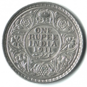 Реверс монеты Индия, 1 рупия, 1911