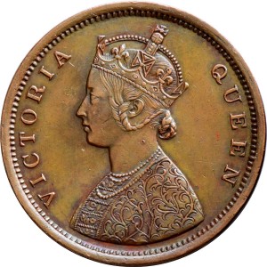 Аверс монеты Индия, ½ анна, 1862-1876