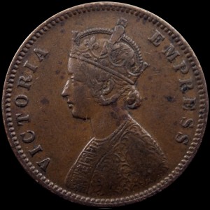 Аверс монеты Индия, ½ анна, 1877