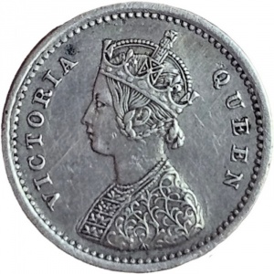 Аверс монеты Индия, 2 анны, 1862-1876