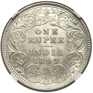 Реверс монеты Индия, 1 рупия, 1877-1901