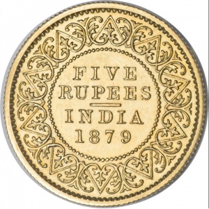 Реверс монеты Индия, 5 рупий, 1879