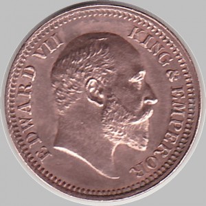 Аверс монеты Индия, ½ пайса, 1903-1906