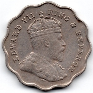 Аверс монеты Индия, 1 анна, 1906-1910