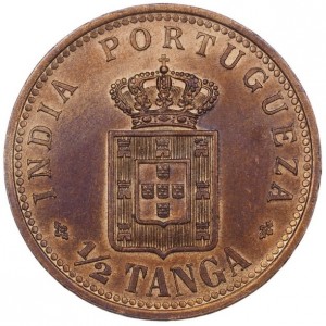Реверс монеты Индия, ½ танга, 1901-1903