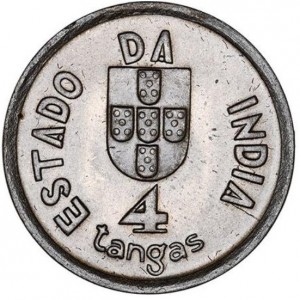 Реверс монеты Индия, 4 танга, 1934