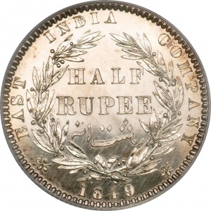 Реверс монеты Индия, ½ рупии, 1840-1849