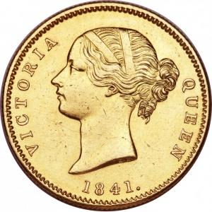 Аверс монеты Индия, 1 мухр, 1841