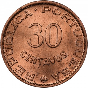 Реверс монеты Индия, 30 сентаво, 1958-1959