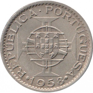 Реверс монеты Индия, 3 эскудо, 1958-1959
