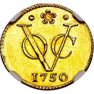 Реверс монеты Индия, ½ дуита, 1750-1763